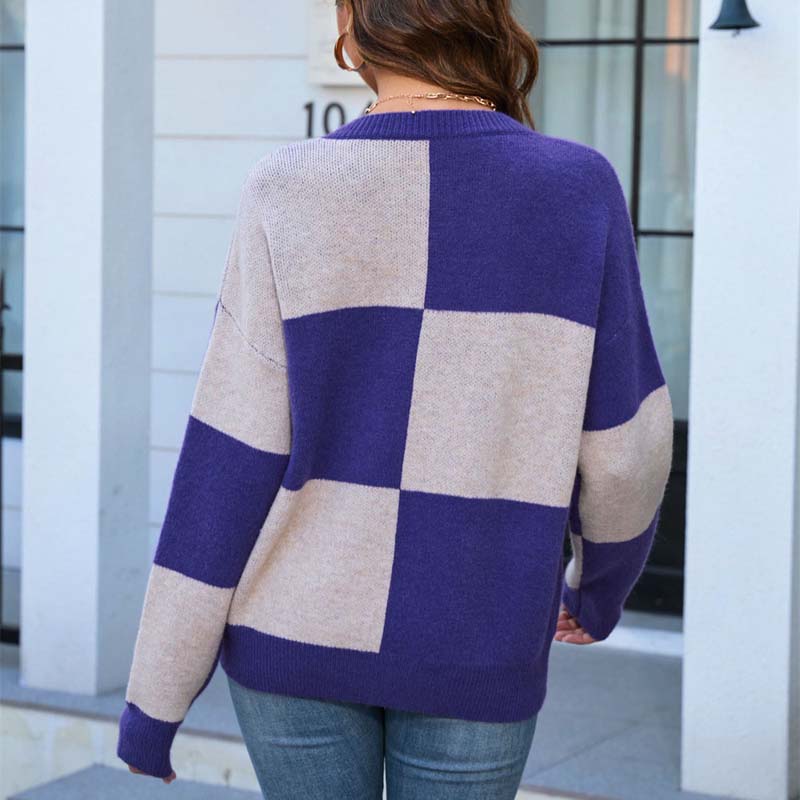WW | Karierter Strickpullover