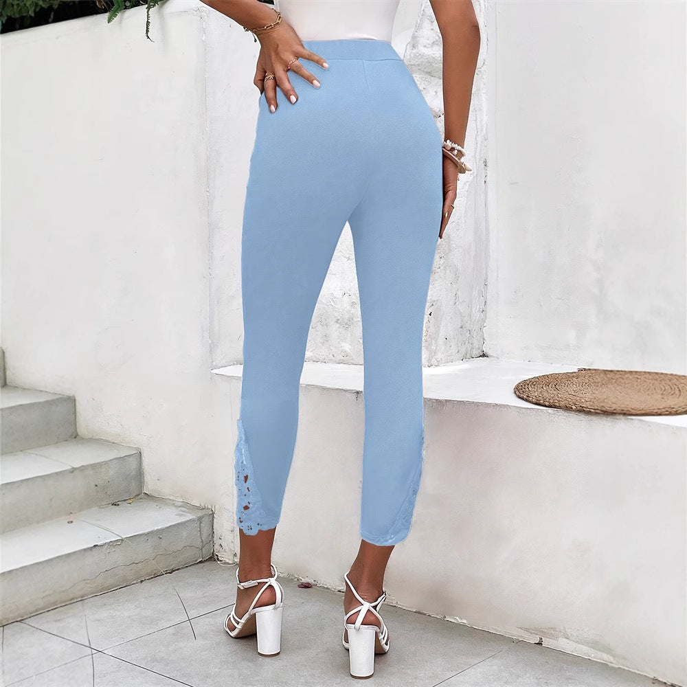 WW | fashionable leggings with high-quality perforated pattern