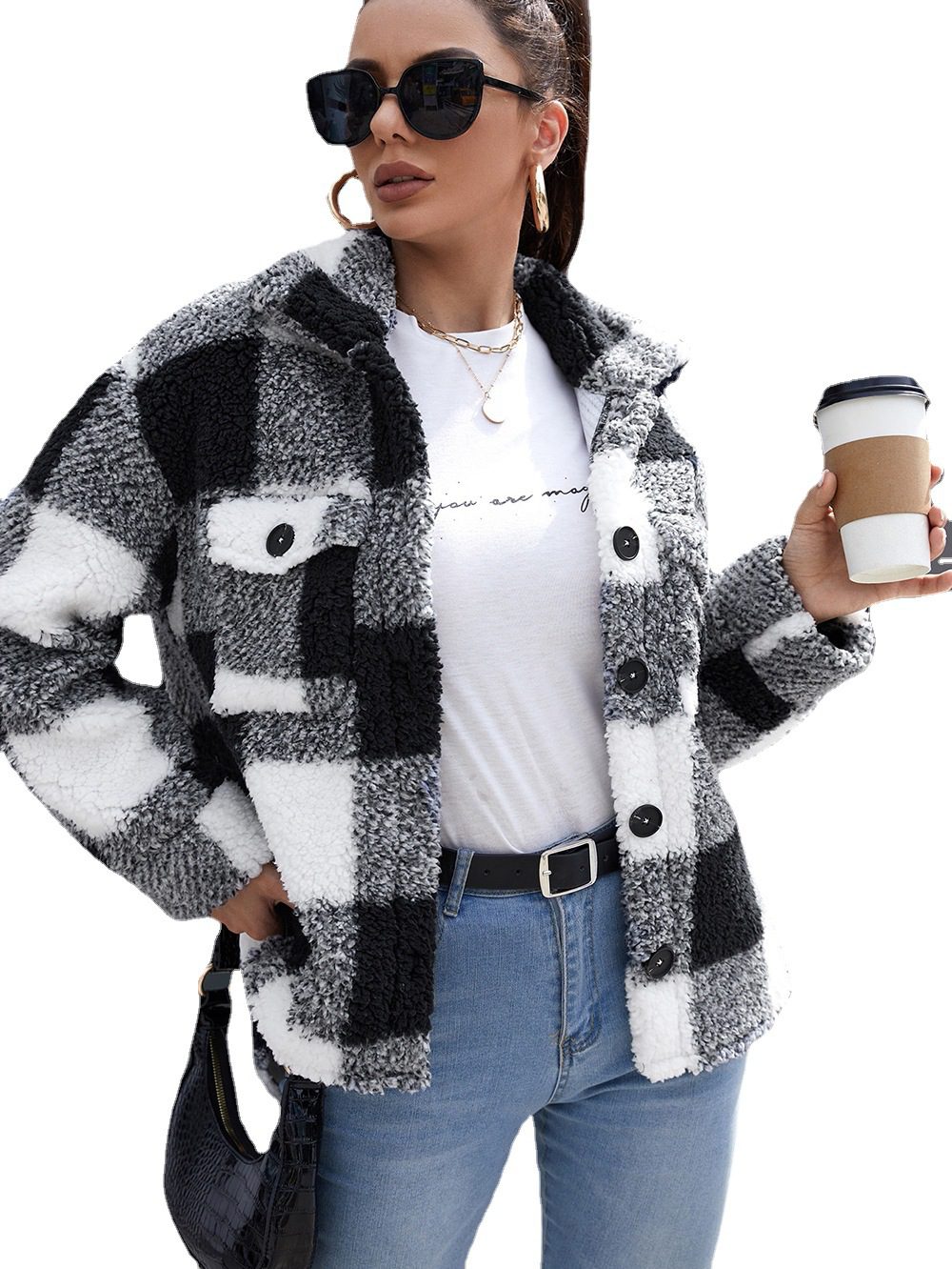 WW | Button-Down Shacket - Gemütliche Außenschicht - Fleece-Mischung - Legere Herbst- und Winterbekleidung