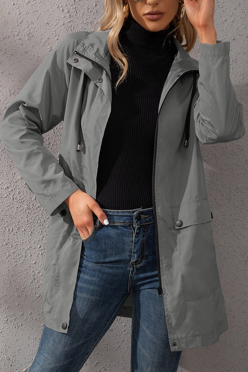 WW | Hooded Rain Jacket - Adjustable Waist - Water-Repellent - Casual Outerwear