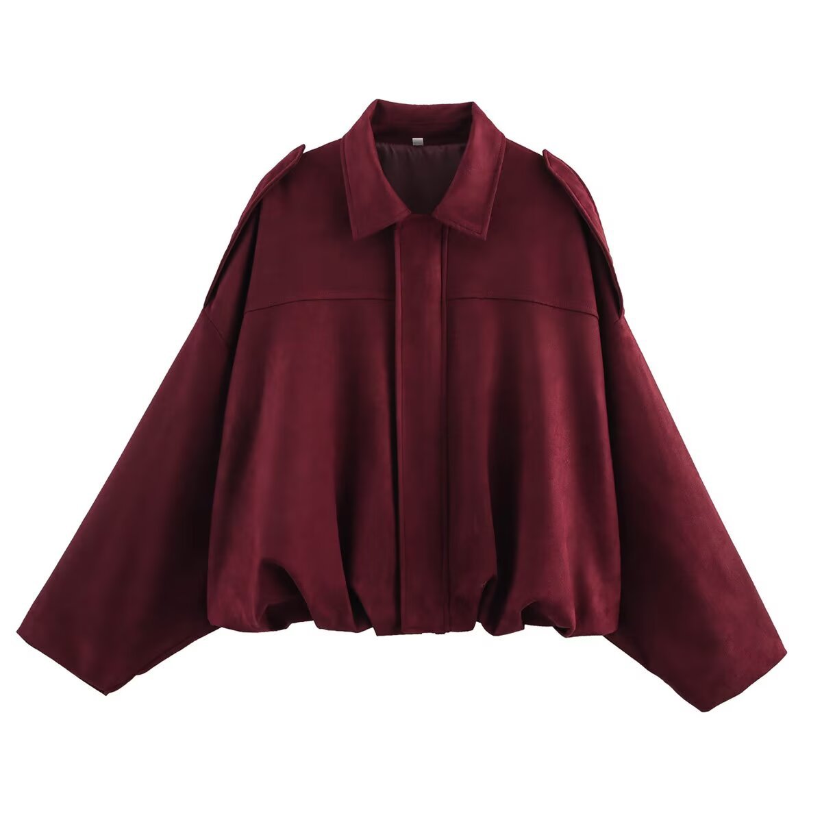 Women's Oversized Jacket with Casual Cut and Detachable Collar WW