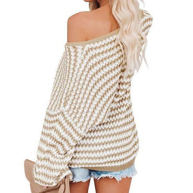WW | Gestreifter Strickpullover mit Lässigem Look