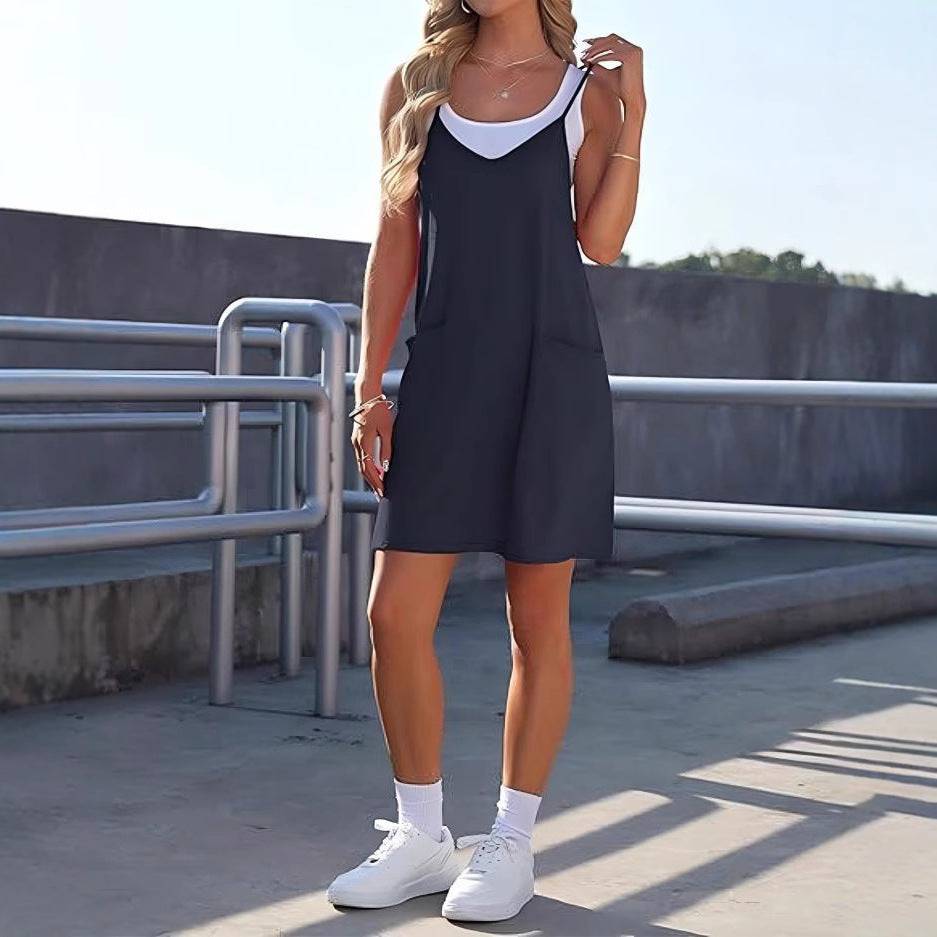Damen Freizeitkleid mit praktischen Taschen und lockerem Schnitt WW