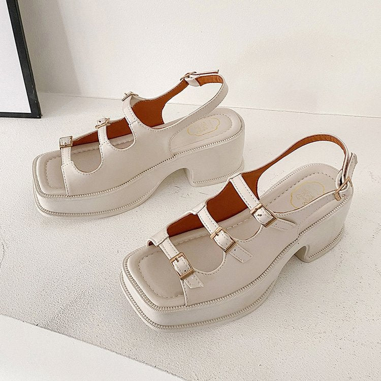 Women's Platform Sandals with Adjustable Straps and Fashionable Block Heel W&W