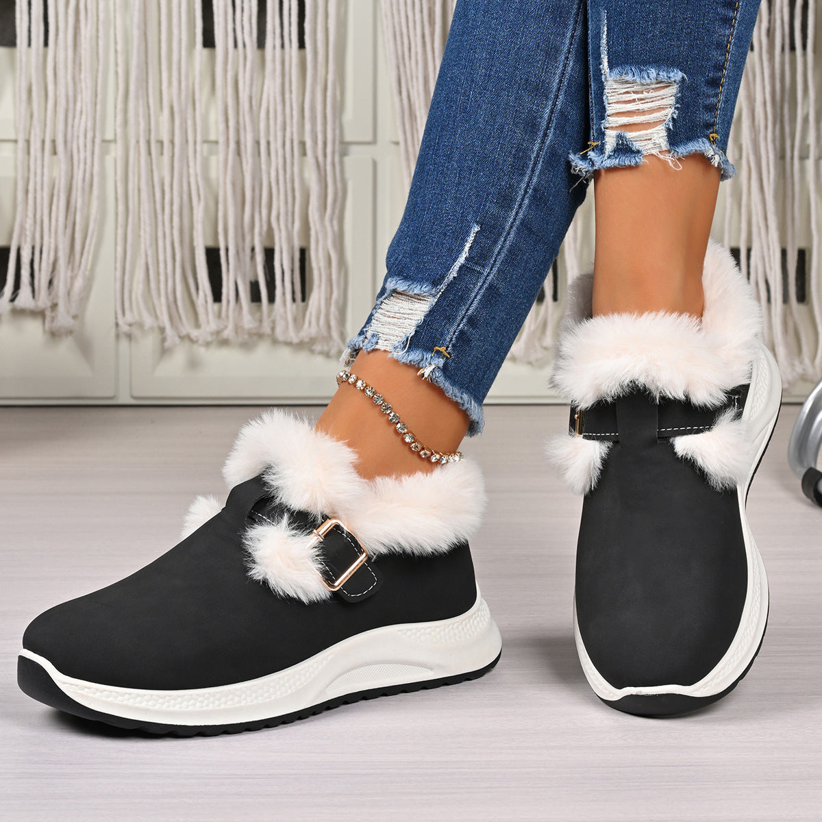 WW | Plüsch-Fell kurze Stiefel für Damen – Gemütlicher & stylischer Komfort