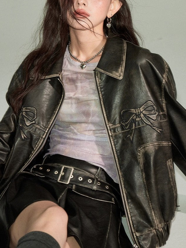 WW | Loop Zipper Leather Jacket