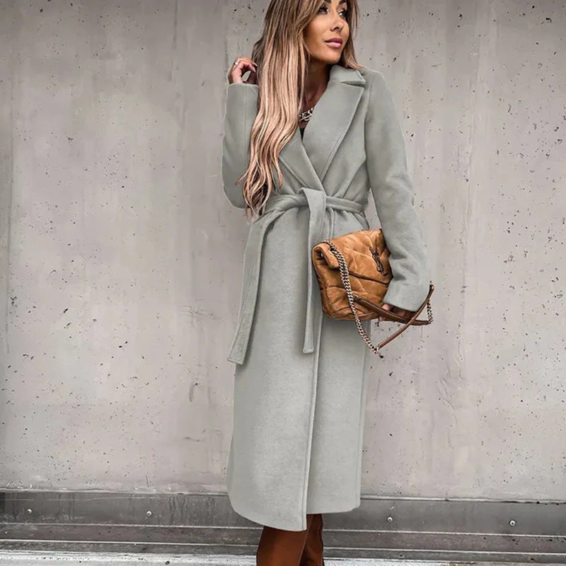 WW | V-Neck Tie Wool Coat Top