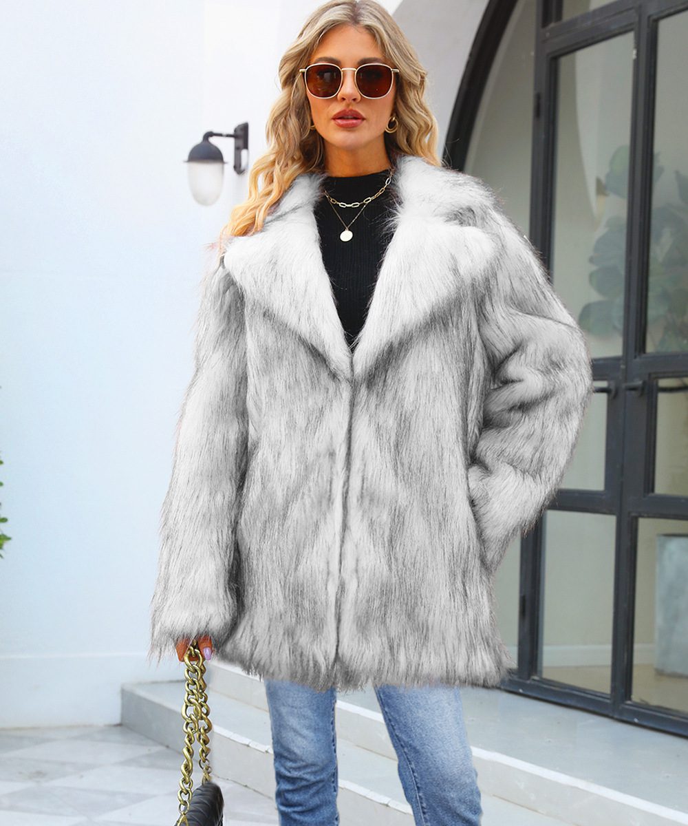 WW | Kunstfellmantel - Luxuriöse Winterwärme - Weicher Polyester-Mix - Schicke Winteroberbekleidung