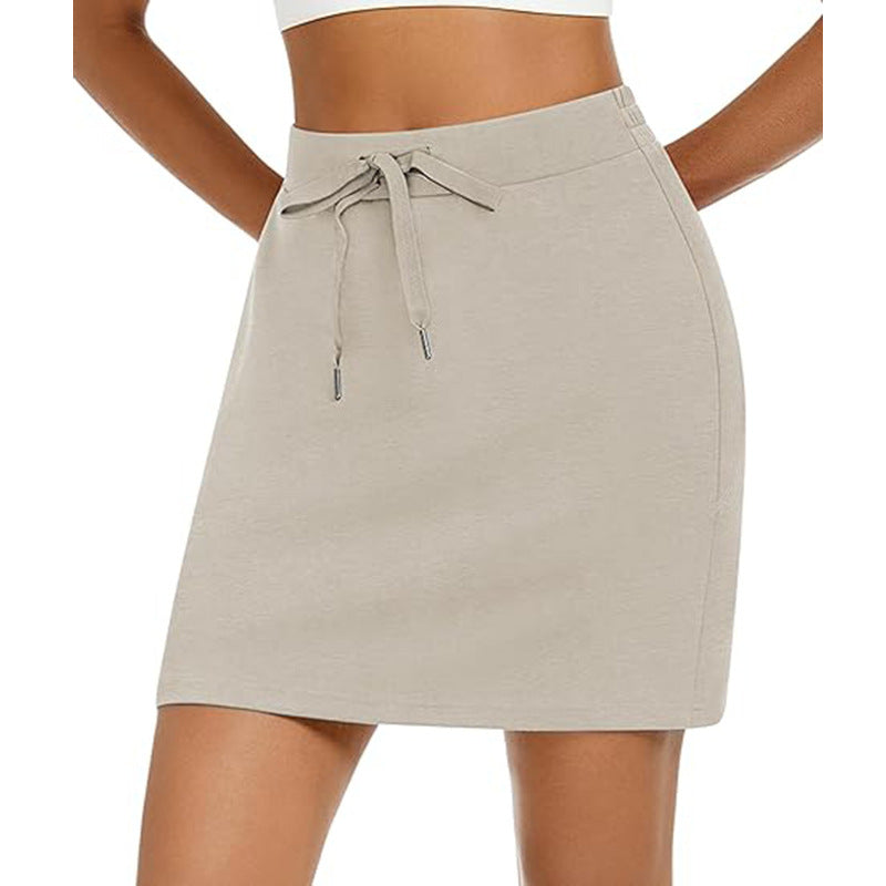 Damen sportlicher Minirock mit verstellbarem Kordelzug und seitlichen Taschen WW