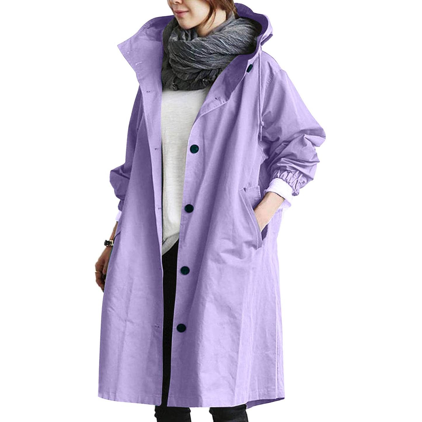WW | Rain jacket with hood and button closure