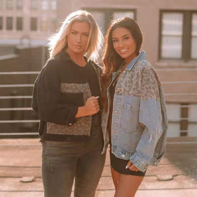 Damen Denimjacke mit einzigartigem Tiermuster und lässigem Schnitt WW