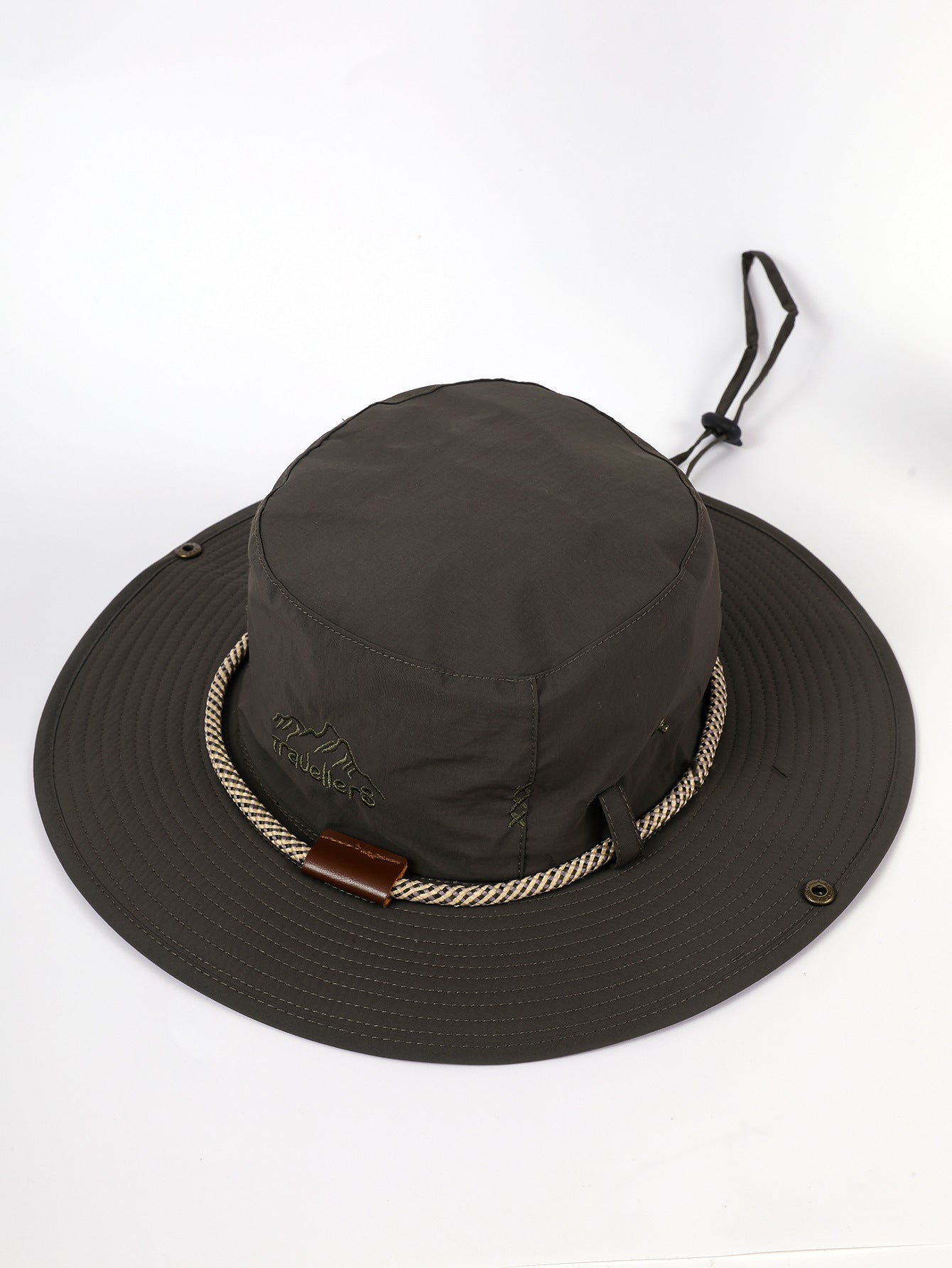 Damen Sonnenhut mit breiter Krempe und integriertem Nackenband WW