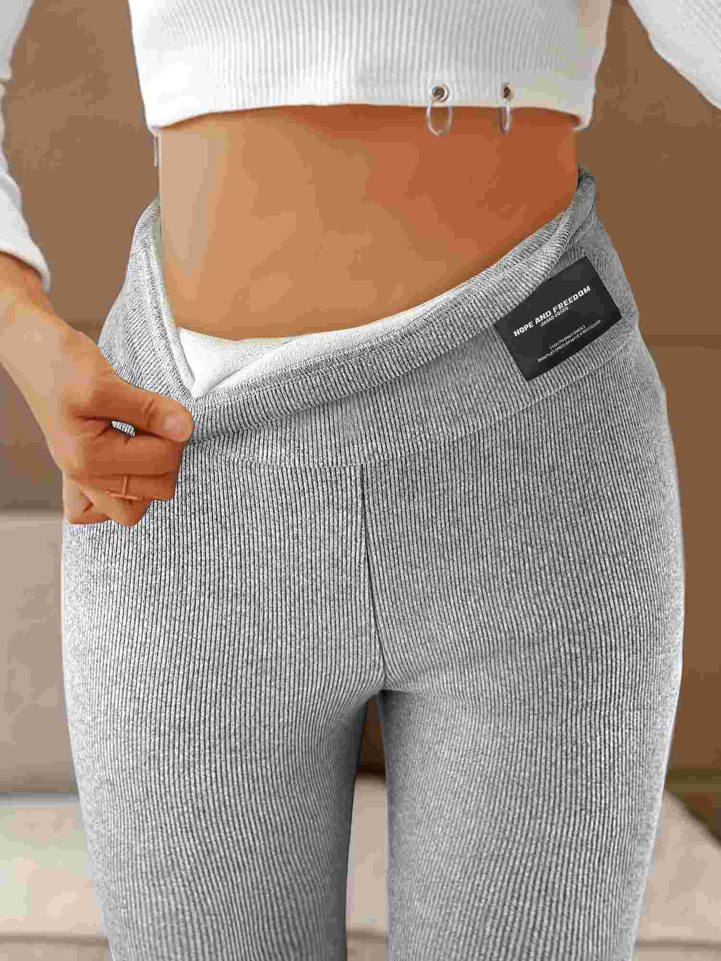WW | Hochwertige Ripp-Leggings mit hohem Bund und dekorativem Design