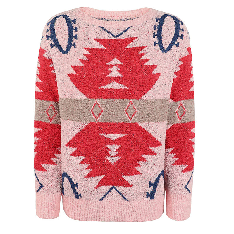 WW | Gemusterter, Lässiger Strickpulli