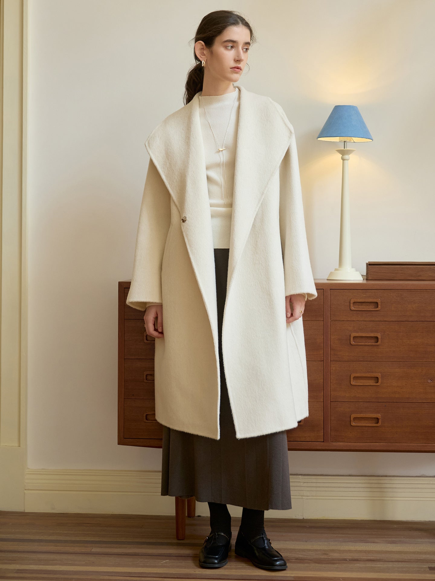 WW | Oversized Long Coat Minimalist Wrap Design