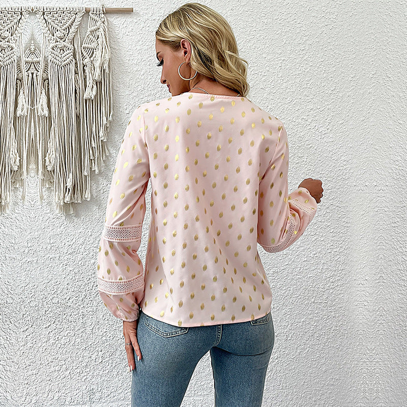 Damen Bluse mit feinen Spitzenakzenten und eleganten Detail-Elementen WW
