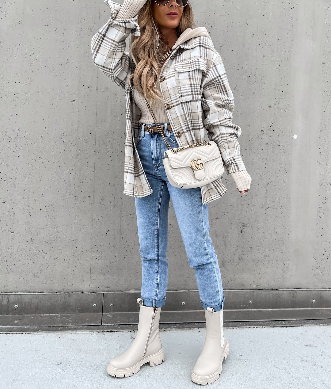 WW | Street Style Chic Checkered Jacket with Hood