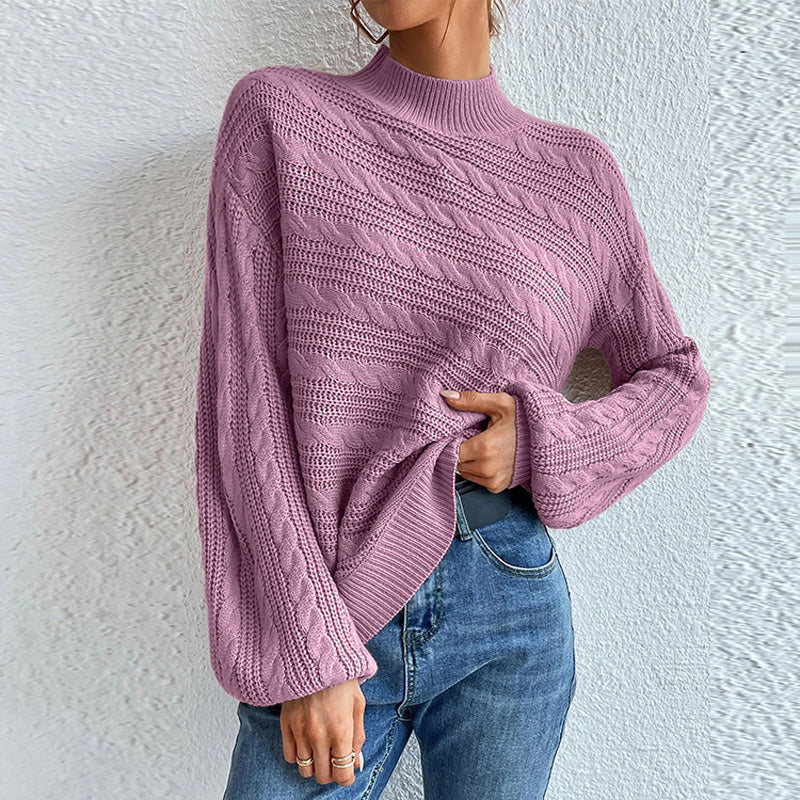 WW | Pullover Aus Einfarbiger Strickware mit Weichem Stoff