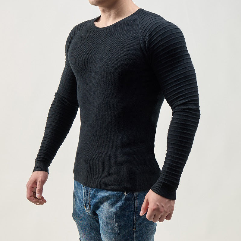 Herren modischer Strickpullover mit innovativer Rippstruktur WW