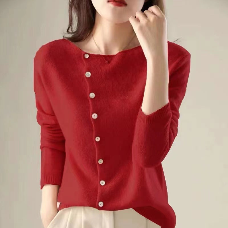 WW | Classic long-sleeved sweater with buttons