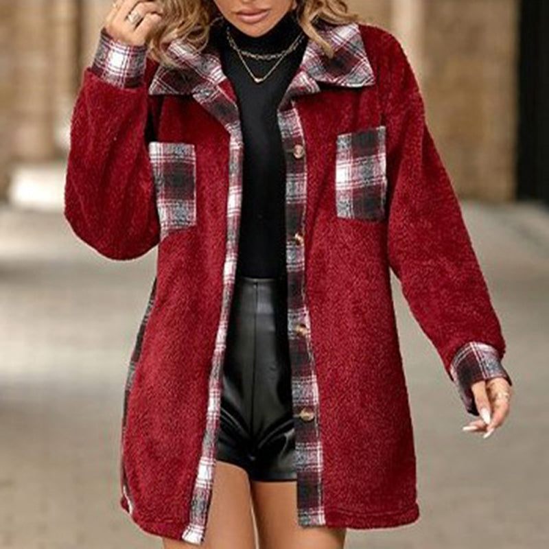 WW | Karierter Fleece Mantel
