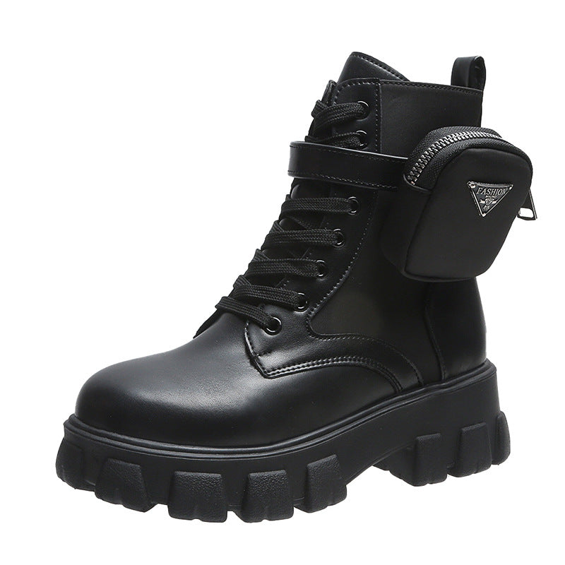 Women's Chunky Boots with Practical Side Pocket Design WW