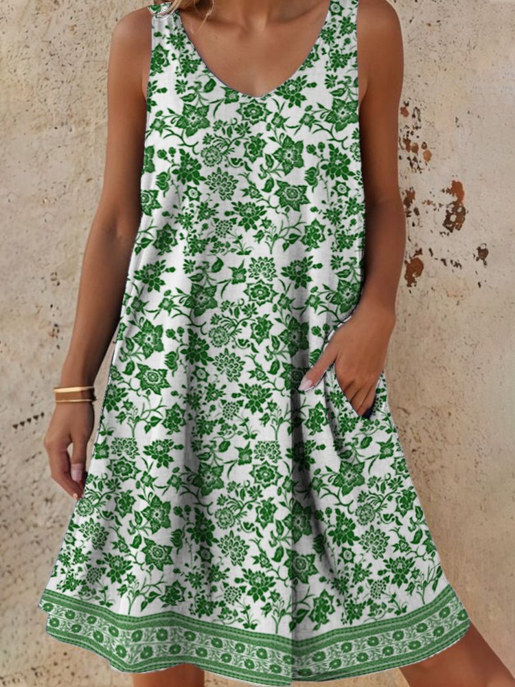 Damen Freizeitkleid mit lässigem Schnitt und floralem Design WW