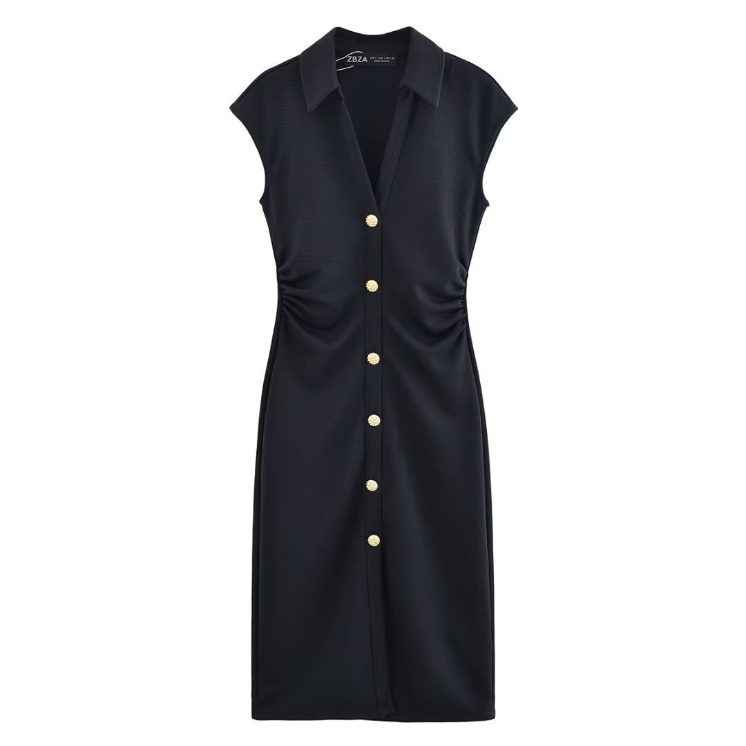 Damen Hemdblusenkleid mit edlen Knopfdetails und elegantem Schnitt WW