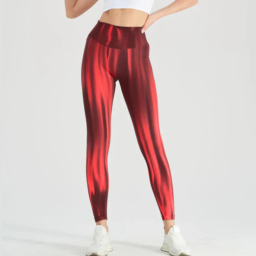 WW | High Waist Leggings mit Wellenmuster - Perfekt für Freizeitaktivitäten für Damen