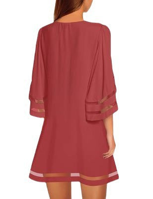 Damen Freizeitkleid mit modischen, luftigen Ärmelöffnungen WW