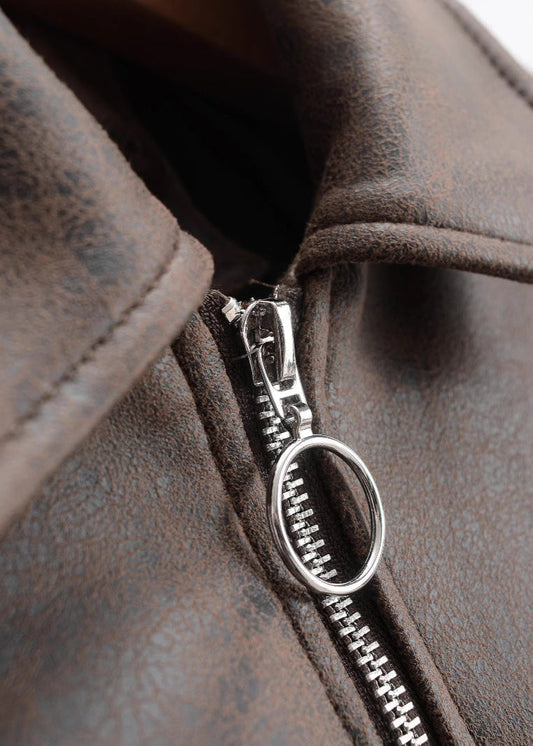 WW | Vintage Kunstleder Bomberjacke