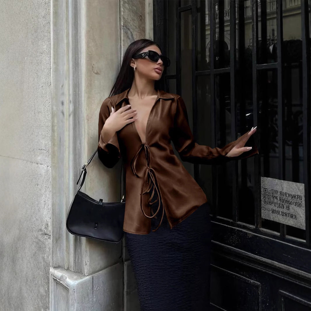 Damen Elegante Bluse mit Laid-Back Schnitt und Raffung WW