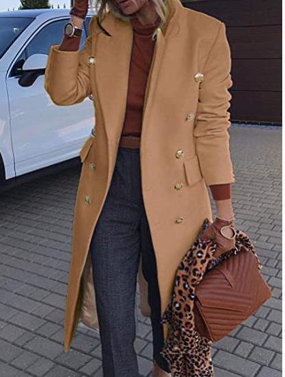 WW | Medium, double-breasted wool coat