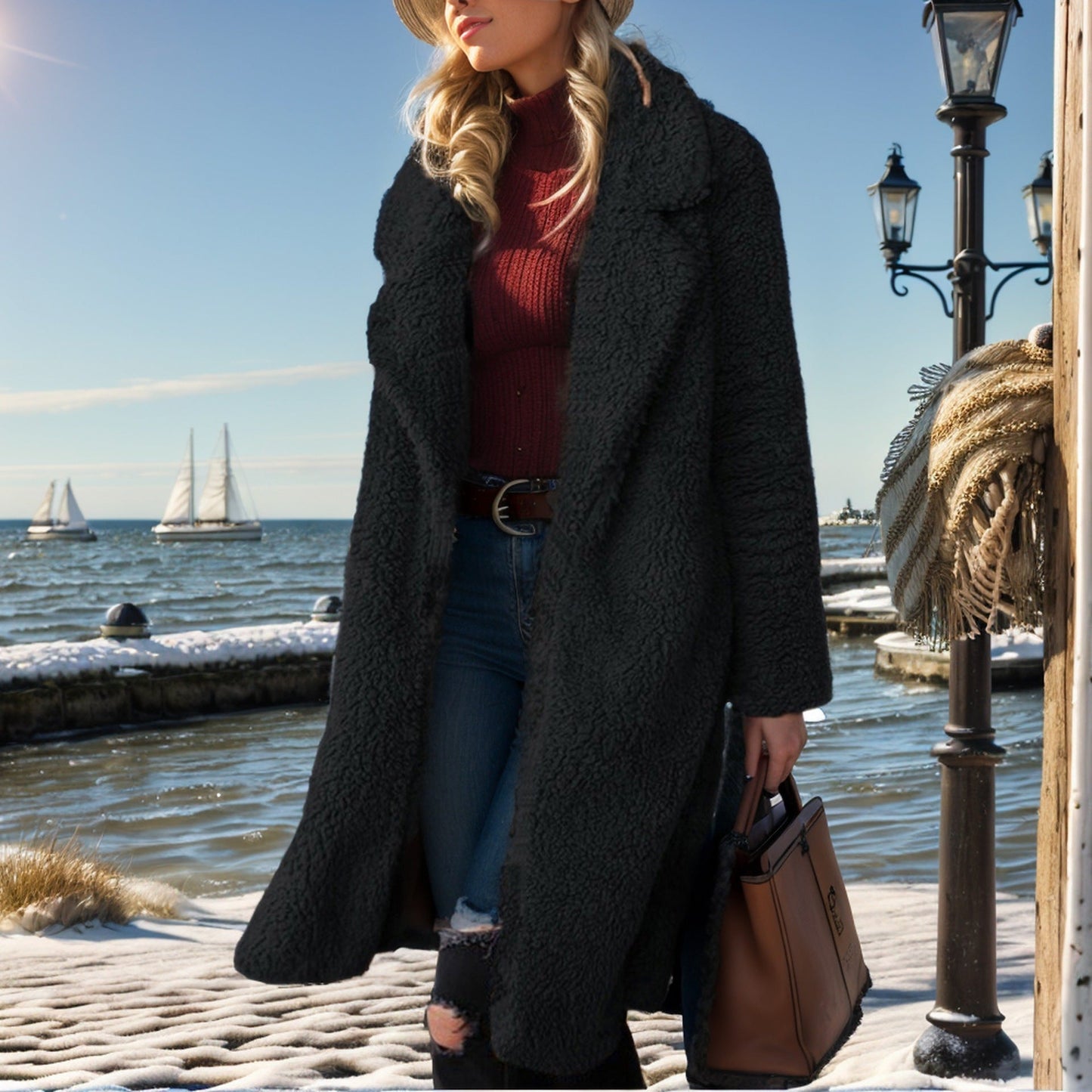 WW | Women's Plus Size Teddy Jacket with Lined Collar