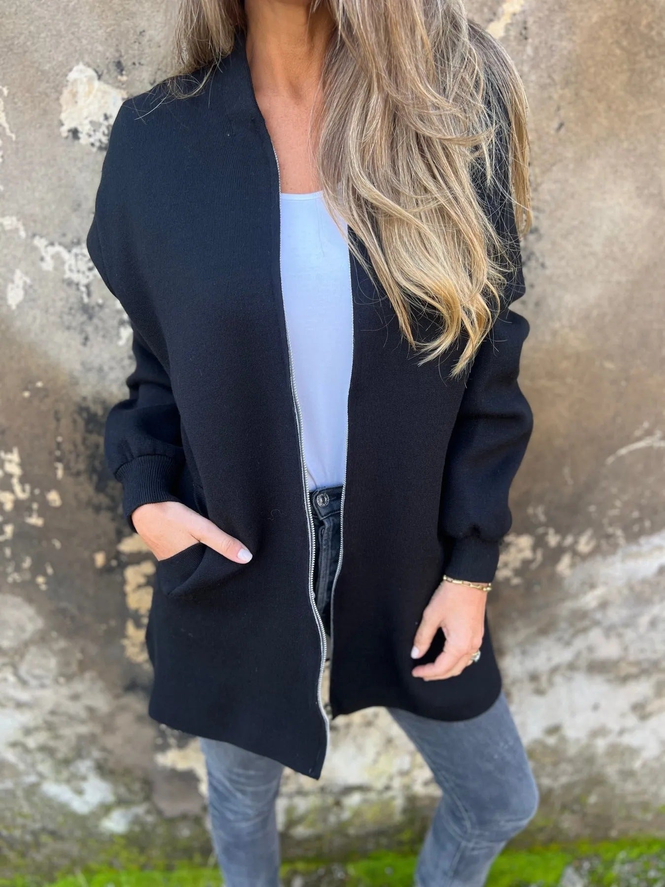 WW | Hoodie - Relaxed Fit - Reißverschluss - Mittellang mit Taschen