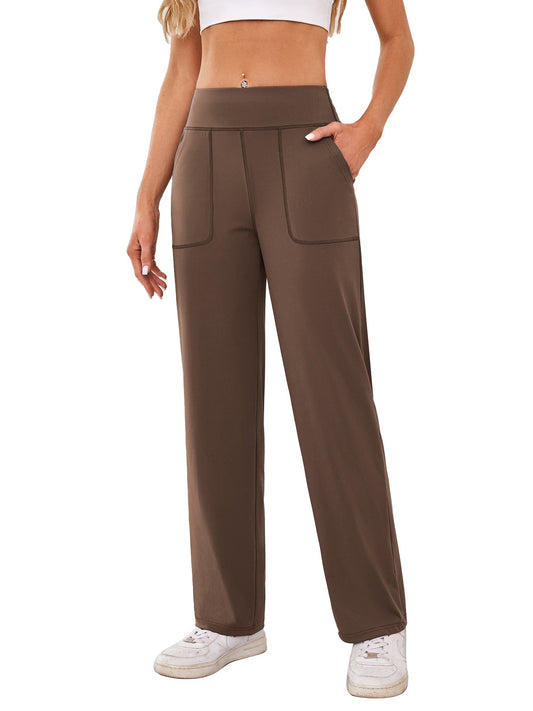 Damen bequeme Freizeithose mit seitlichen Taschen und elastischem Bund WW