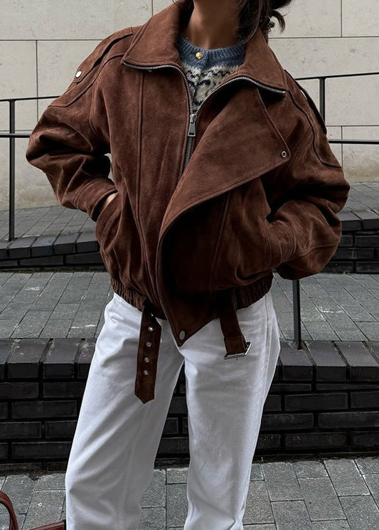 WW | Wildleder Moto Bomberjacke
