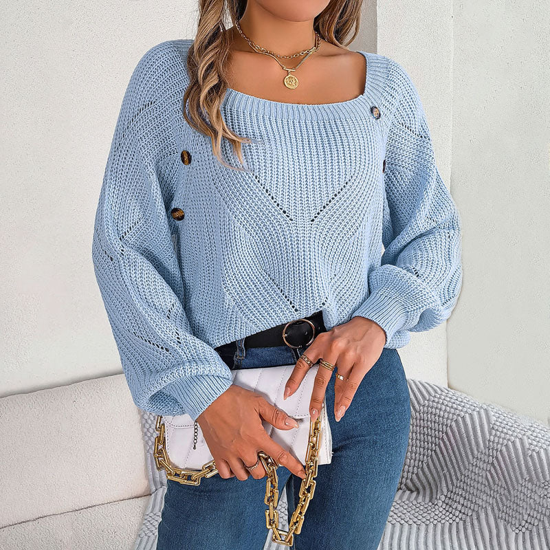 WW | Klassischer Einfarbiger Strickpullover für Damen