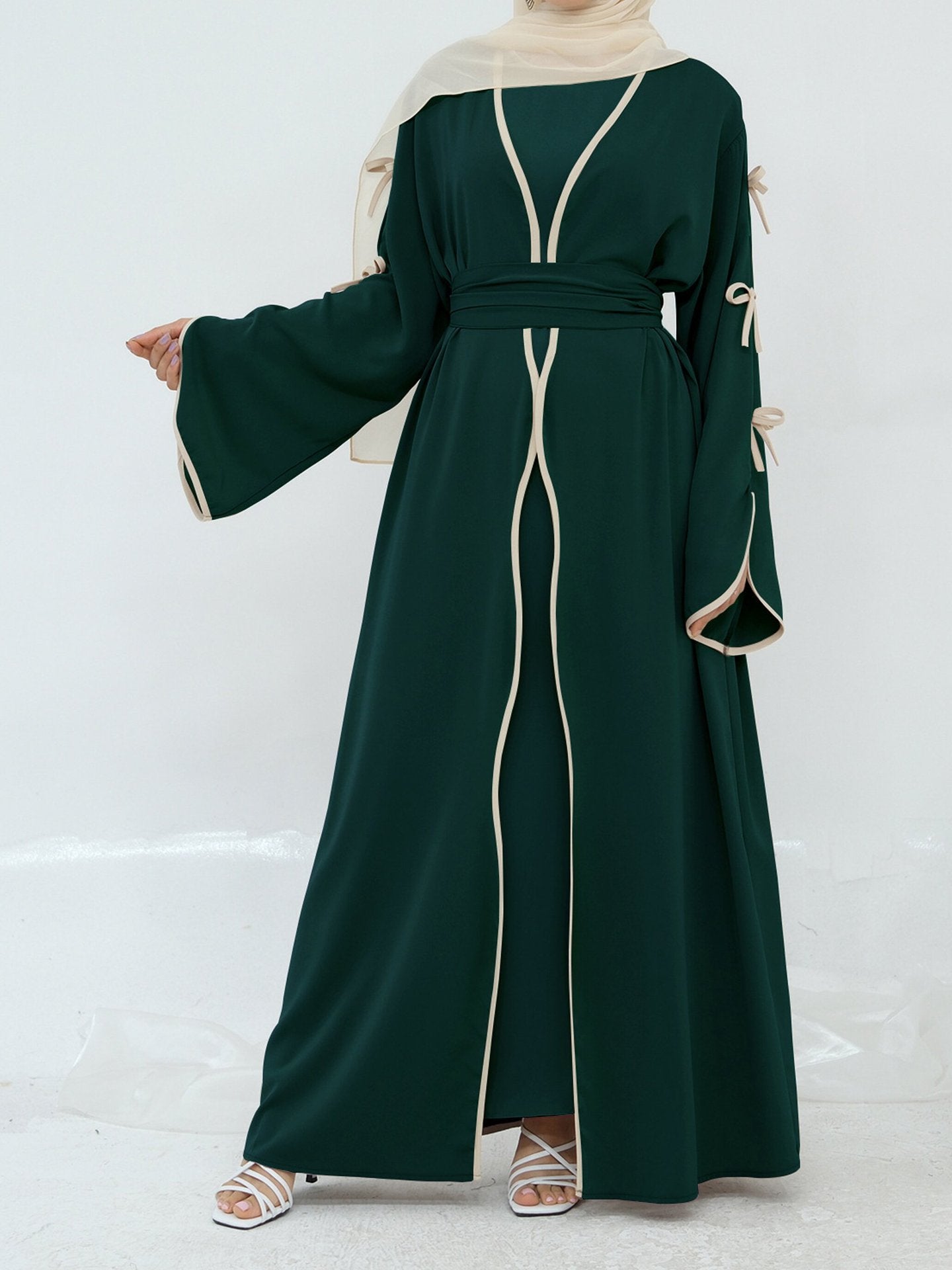 Women's Maxi Dress with Elegant Bow Details and Flowing Cut WW