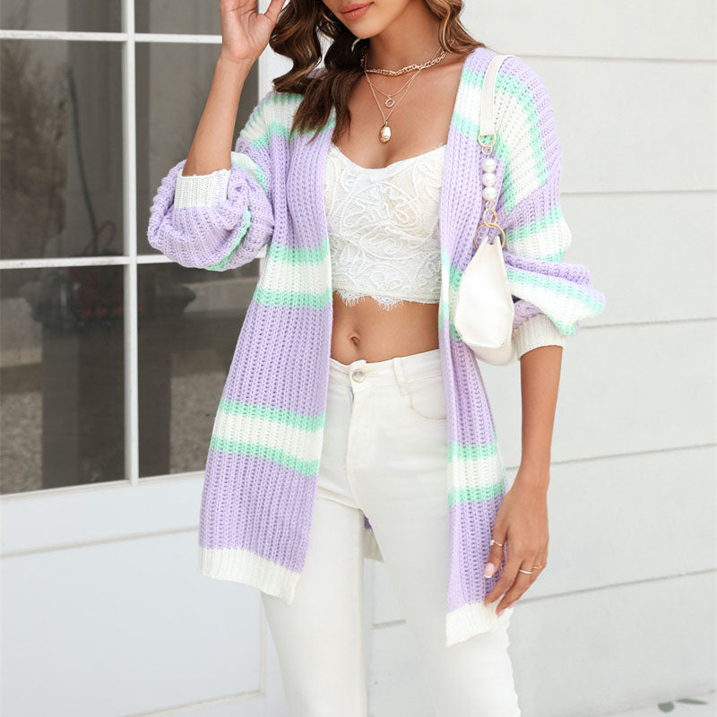 WW | Gestreifte Strickjacke mit Modernem Look