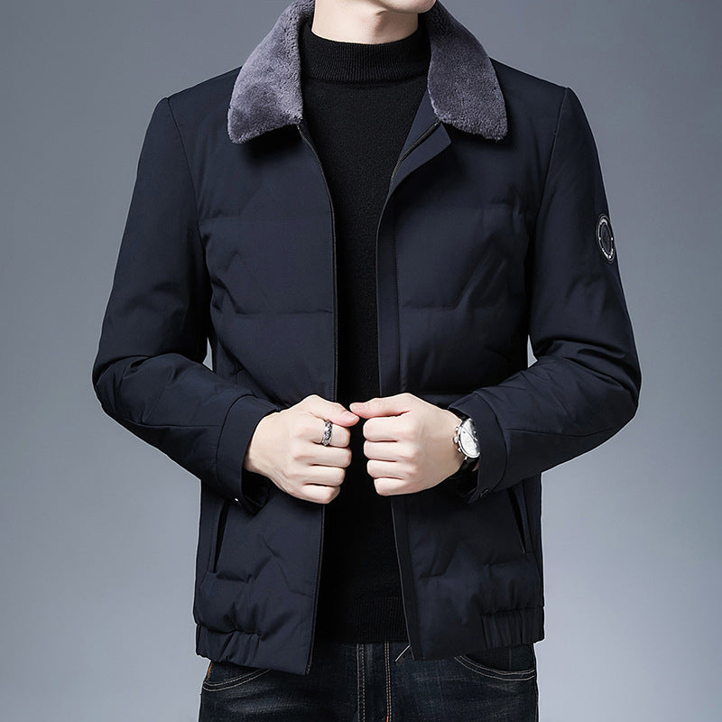 WW | Puffer Jacket Slim Fit Detachable Fur Collar Padded and Warm Short Model