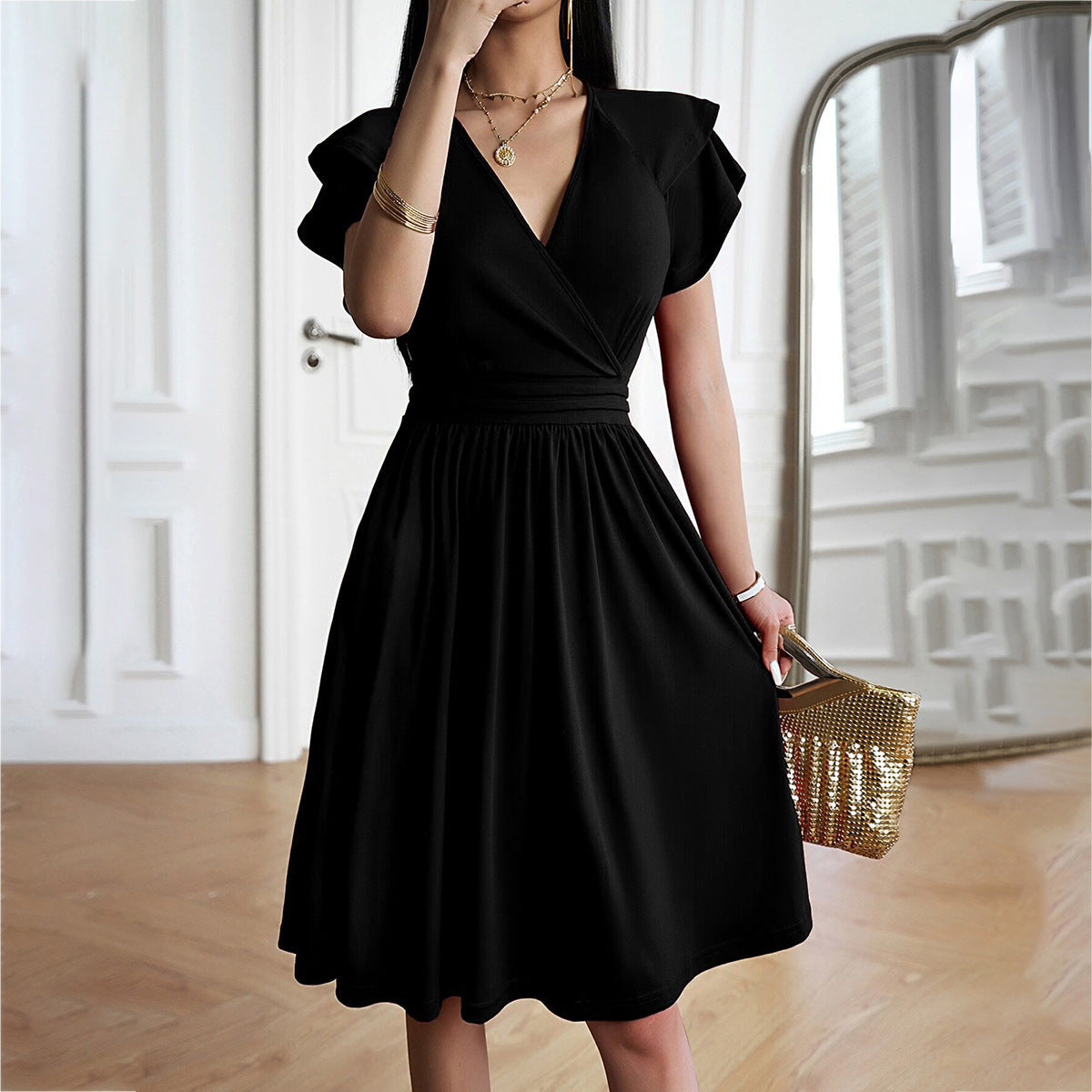 WW | Elegantes Midi-Kleid mit V-Ausschnitt
