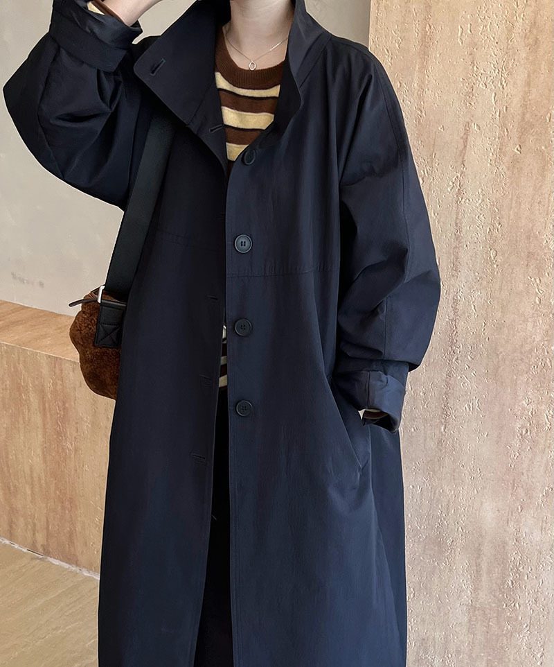 WW | langer Trenchcoat - Minimalistisch & Entspanntes Fit - Offenes Vorderdesign - Herbst & Winter Oberbekleidung