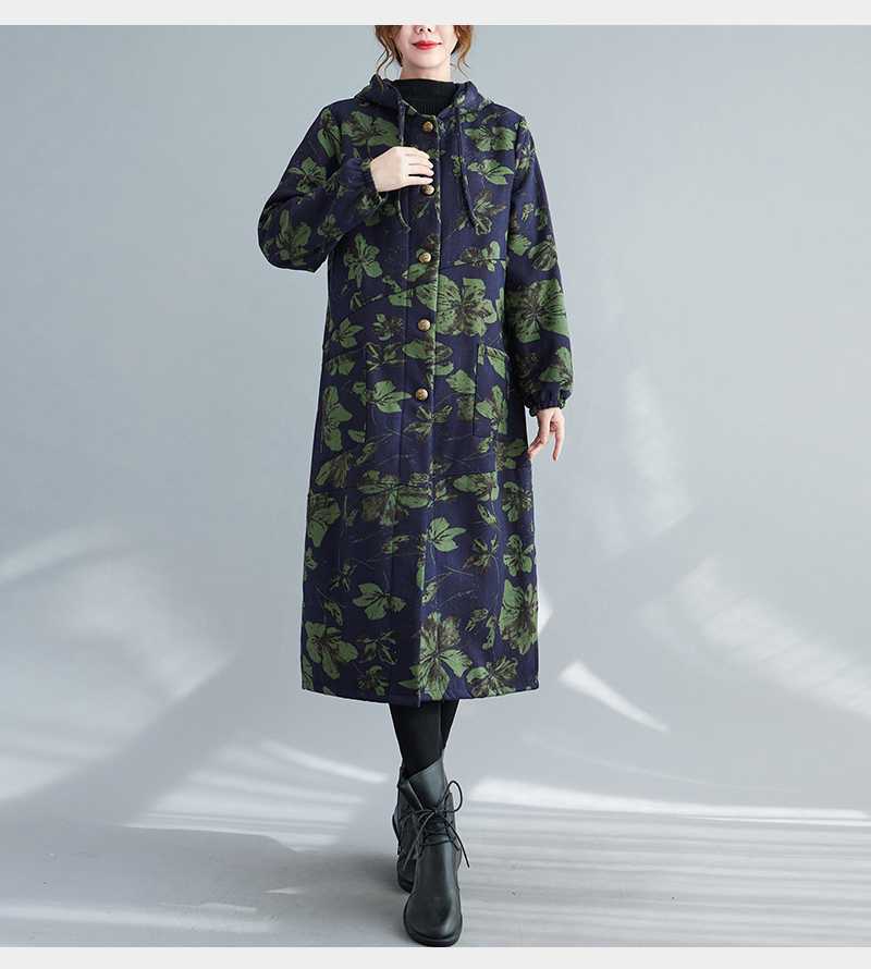 WW | Steppmantel - Vintage-inspirierter Druck - Lange Wärme - Winterlage