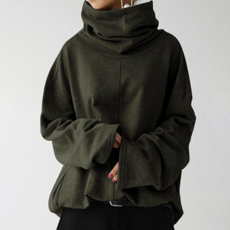 WW | Trendy Solid-Colored Turtle-Neck Sweater