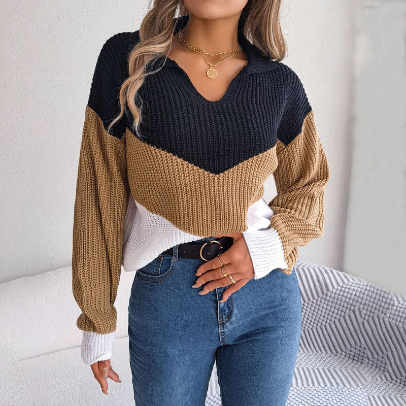 WW | Pullover mit Gestricktem Farbblock für Damen