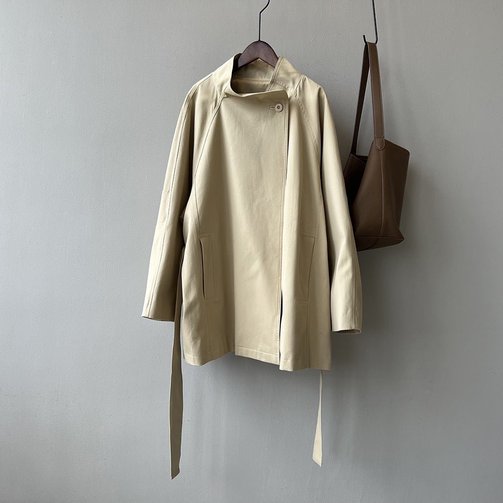 WW | Wasserfallkragenmantel - Minimalistisches Chic - Leichte Schicht - Lässige Passform