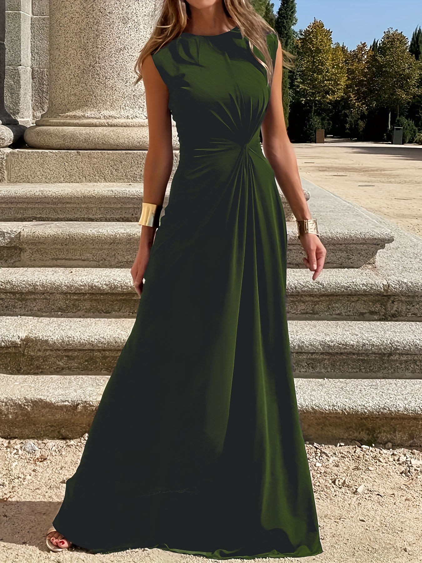 Damen Maxikleid mit elegantem Wickeldesign und figurschmeichelndem Schnitt WW