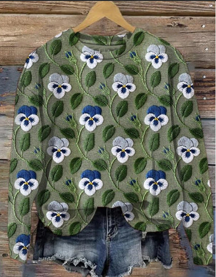 WW | Lässiger Pullover mit Blumenmuster