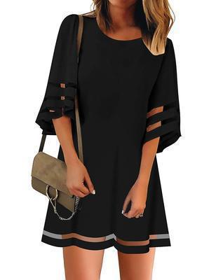 Damen Freizeitkleid mit modischen, luftigen Ärmelöffnungen WW